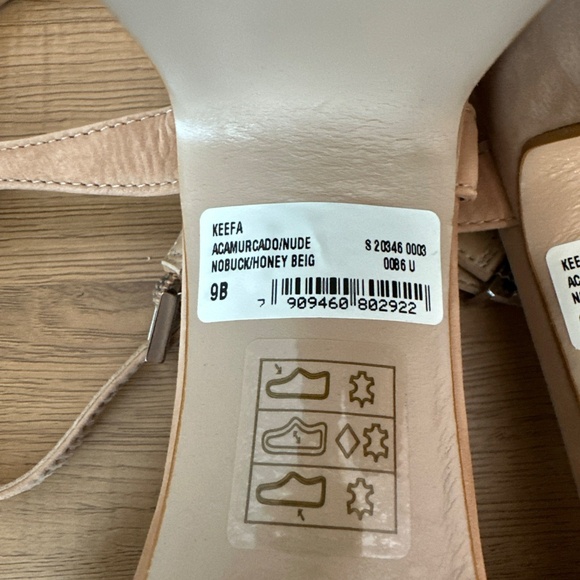 Schutz Keefa Platform High Heeled Chunky Sandal Peep Toe Honey Beige Nubuck Sz 9 - Picture 8 of 8